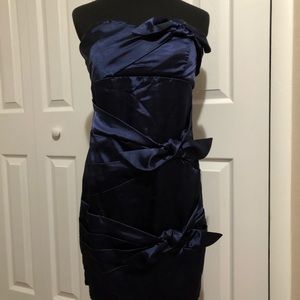 Satin Sleeveless Bow Dress